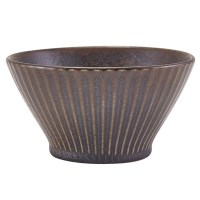 Cinder Black Terra Fluted Conical Bowl